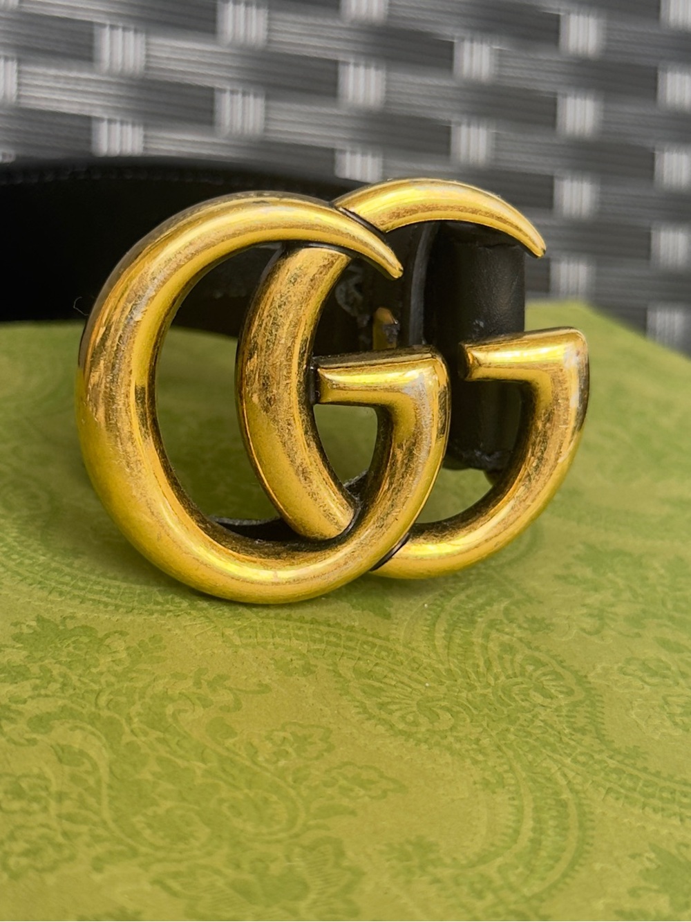 Authentic Gucci GG Marmont Belt – Black Leather / Gold GG Buckle (Size 30) - Picture 5 of 9